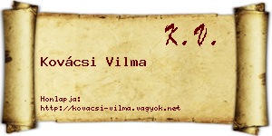 Kovácsi Vilma névjegykártya